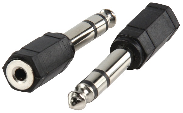 Ficha Adaptadora Jack 6,5mm Macho Stereo - Jack 3,5mm Femea Stereo