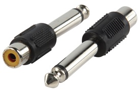 Ficha Adaptadora Jack 6,3mm Macho Mono - 1 RCA Femea
