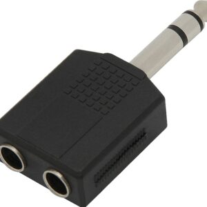Ficha Adaptadora Jack 6,3mm M. Stereo - 2x Jack 6,3mm F. Stereo