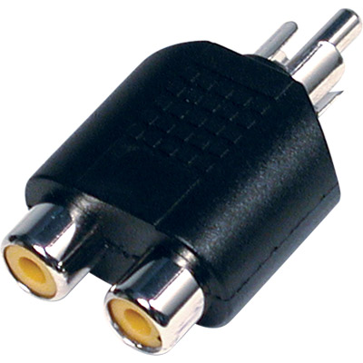 Ficha Adaptadora RCA Macho - 2x RCA Femea