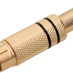 Ficha RCA Macho Met?lica Dourada (Cabo 6mm) - Preto