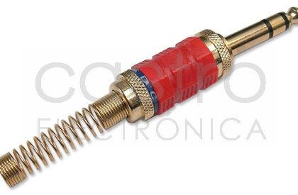 Ficha Jack 6,3mm Macho Stereo Vermelha