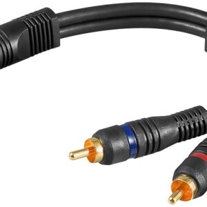 Cabo Adaptador 2 RCA Macho - 1 RCA Femea (20cm) - GOOBAY