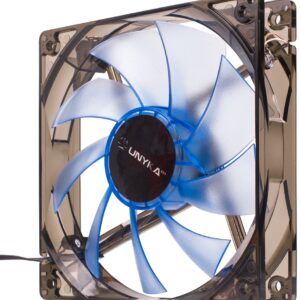 Ventoinha 120mm LED Azul (Cinzento/Transparente) - UNYKACH