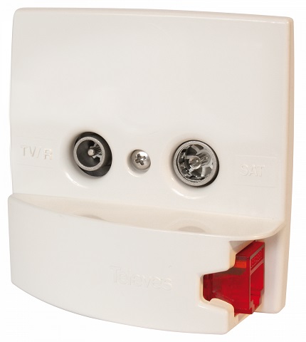 Embelezador Branco Com Tomada RJ45 - TELEVES