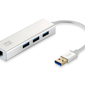 Placa de Rede Externa Gigabit USB Network c/ Hub 3x USB - USB-0503 - LEVEL ONE