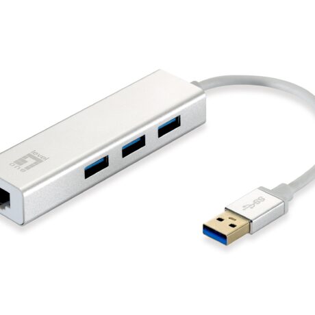 Placa de Rede Externa Gigabit USB Network c/ Hub 3x USB - USB-0503 - LEVEL ONE