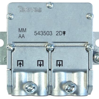 Mini Repartidor Interior EasyF (5-2400MHz) 2 Saídas 4,3/4dB F DC - TELEVES
