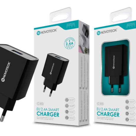 Carregador 2.4A 1 USB Negro NOVOTECK C-002
