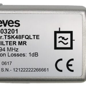 Filtro LTE/5G MR (Medium Rejection) c/ Passagem DC 47...694MHz (C.48) Conector F - TELEVES 403201