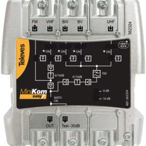 Central Amplificadora Banda Larga MiniKom EasyF FM/VHF/UHF-21..35-39..48 - TELEVES