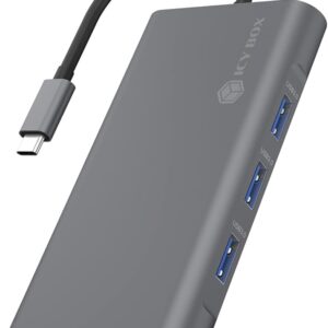 HUB USB-C 9-EM-1(3x USB-A / USB-C / HDMI / RJ45 / JACK / MicroSD / SD / VGA) - ICY BOX