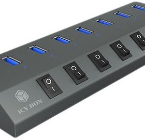Hub USB 7-EM-1 (7x USB-A) - ICY BOX