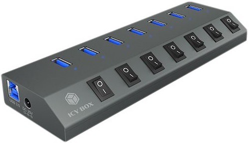Hub USB 7-EM-1 (7x USB-A) - ICY BOX