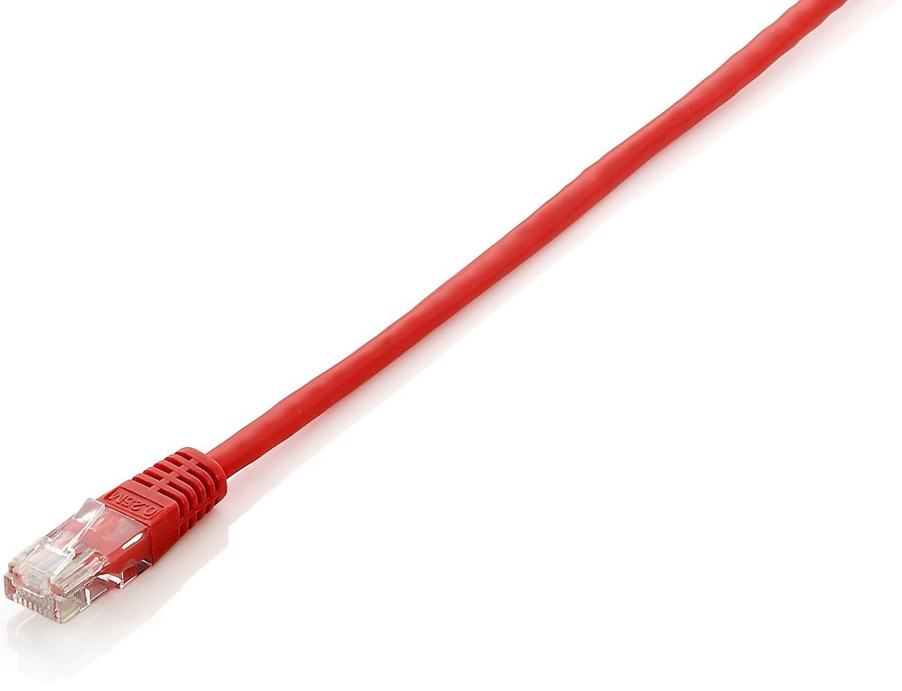 Cabo de Rede RJ45 U/UTP Cat 6 Vermelho (3 mts) - EQUIP