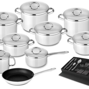 Conjunto de Cozinha Europa em A?o Inoxid?vel (9 Pe?as + Faqueiro) - SILAMPOS