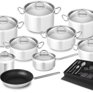 Conjunto de Cozinha em Aço Inoxidável + Faqueiro (9 Peças) - SILAMPOS