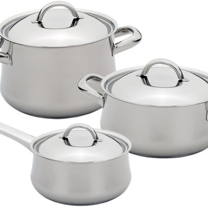 Conjunto de Cozinha Low Cost Classic em Aço Inoxidável (3 Peças) - SILAMPOS