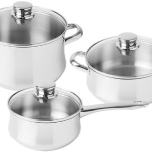 Conjunto de Cozinha Low Cost Classic Glass em A?o Inoxid?vel (3 Pe?as) - SILAMPOS