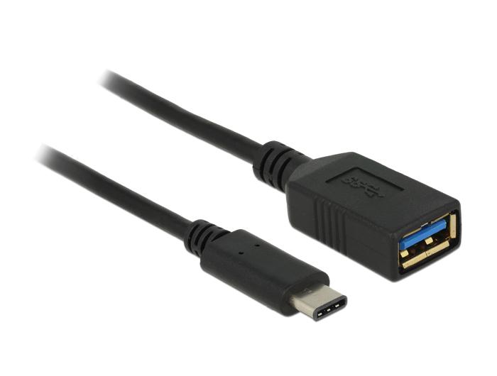 Cabo USB A Fêmea 3.1 - USB C Macho (15cm) - DELOCK