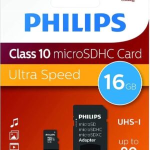 Cartão de Memória 16GB microSDHC Class 10 + Adaptador - PHILIPS