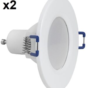Pack 2x Lampadas LED GU10 c/ Suporte Red. Branco Incluido 220V 7W Branco 4000K 700Lm