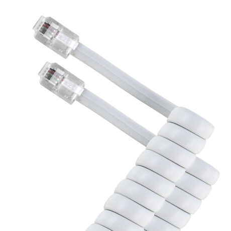 Cabo p/ Ligação do Auscultador Telefone RJ10 (4 mts) - Branco