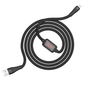 Cabo USB Macho - Micro USB Macho S4 c/ Ecr? (Preto) 1,20 mts - HOCO