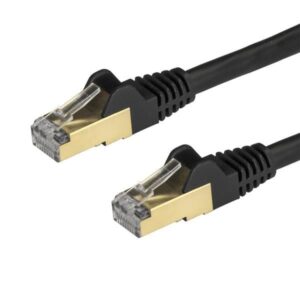Cabo de Rede RJ45 Cat6a U/FTP (STP) Preto (50cm) - STARTECH