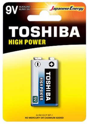 Pilha Alcalina 9V 6LR61 - TOSHIBA