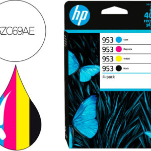 Pack 4x Tinteiros 953 6ZC69AE (Preto/Ciano/Magenta/Amarelo) - HP