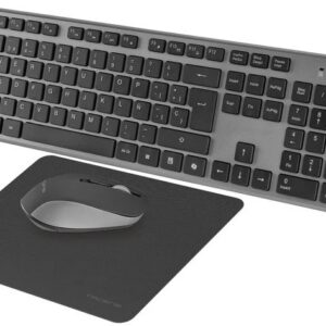 Pack Teclado PT + Rato Ótico RF Wireless 3200DPI + Tapete (Cinzento) - TACENS