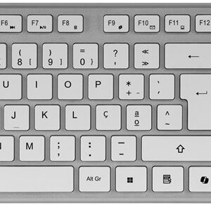 Pack Teclado PT + Rato ?tico RF Wireless 3200DPI + Tapete (Prateado/Branco) - TACENS