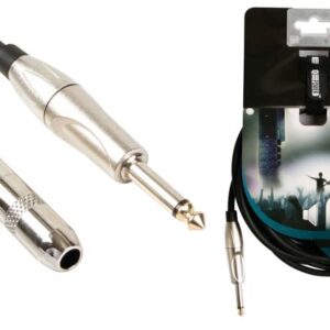 Cabo Jack 6,3mm Macho - Jack F?mea 6,3mm Mono (5 mts) - HQ POWER
