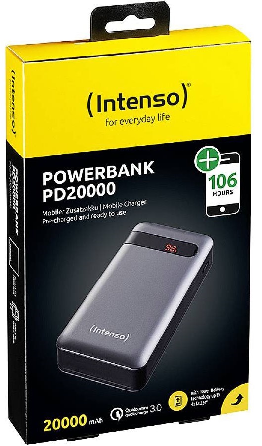 PowerBank 20000mAh PD20000 (Cinza) - INTENSO