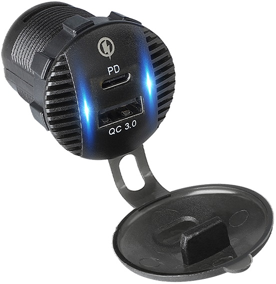 Tomada de Isqueiro de Painel M18B c/ USB-A + USB-C