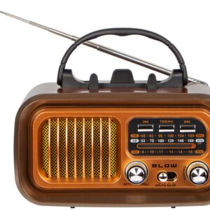 R?dio Port?til Anal?gico AM/FM Bluetooth/USB/microSD RA16 Solar (Castanho) - BLOW
