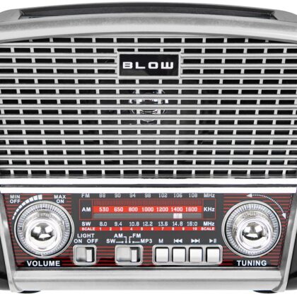 Rádio Portátil Analógico AM/FM Bluetooth/USB/microSD RA17 Solar (Prateado) - BLOW