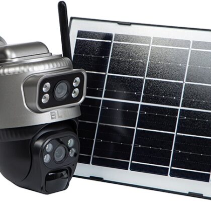 Câmara de Vigilância IP PTZ Wi-Fi 4MP H-384 DualLens c/ Bateria e Painel Solar - BLOW