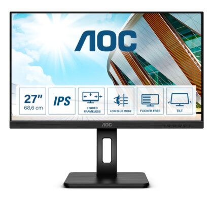 Monitor AOC 27" Q27P2Q LED 2560 x 1440 QHD 75 Hz IPS HDMI VGA DisplayPort