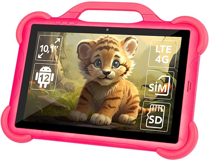 Tablet Android 10,1 KidsTAB10 4G 4GB/64GB Wi-Fi c/ Capa Rosa - BLOW