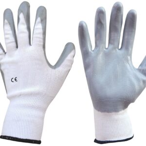 Par Luvas de Protec??o em Nylon e Revestimento Nitrilo Branco (Tamanho 9)