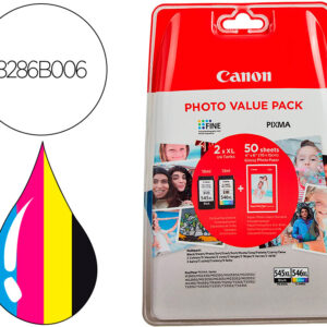 Pack 2 Tinteiros Photo PG-545XL + CL564XL + 50 Folhas Pixma MG2450/2550 - CANON