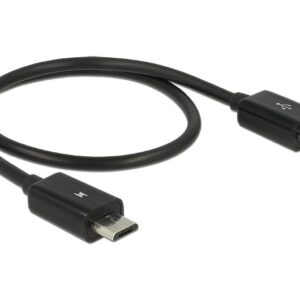 Cabo Micro-USB B Macho - Micro-USB B Macho 30cm (Preto) - DELOCK