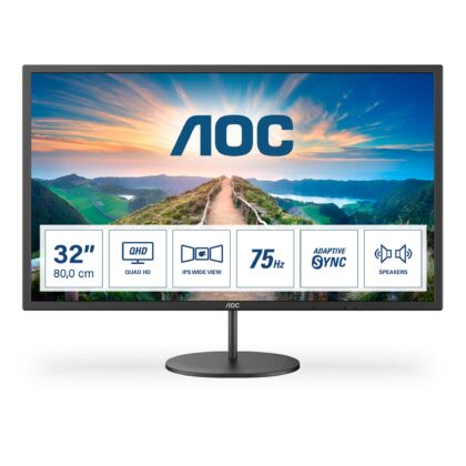 Monitor Profissional AOC Q32V4 31.5" QHD Multimedia Preto