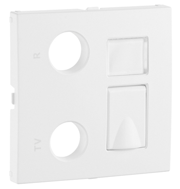 Centro p/ Tomadas Mistas R - TV - RJ45 / R - TV - RJ45 - FO LOGUS 90 (Gelo) - EFAPEL