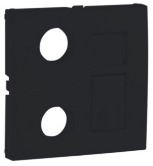 Centro p/ Tomadas Mistas R - TV - RJ45 / R - TV - RJ45 - FO LOGUS 90 (Preto Mate) - EFAPEL