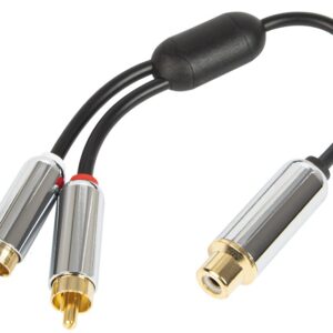 Cabo RCA Fêmea - 2x RCA Macho (15cm) - BLOW