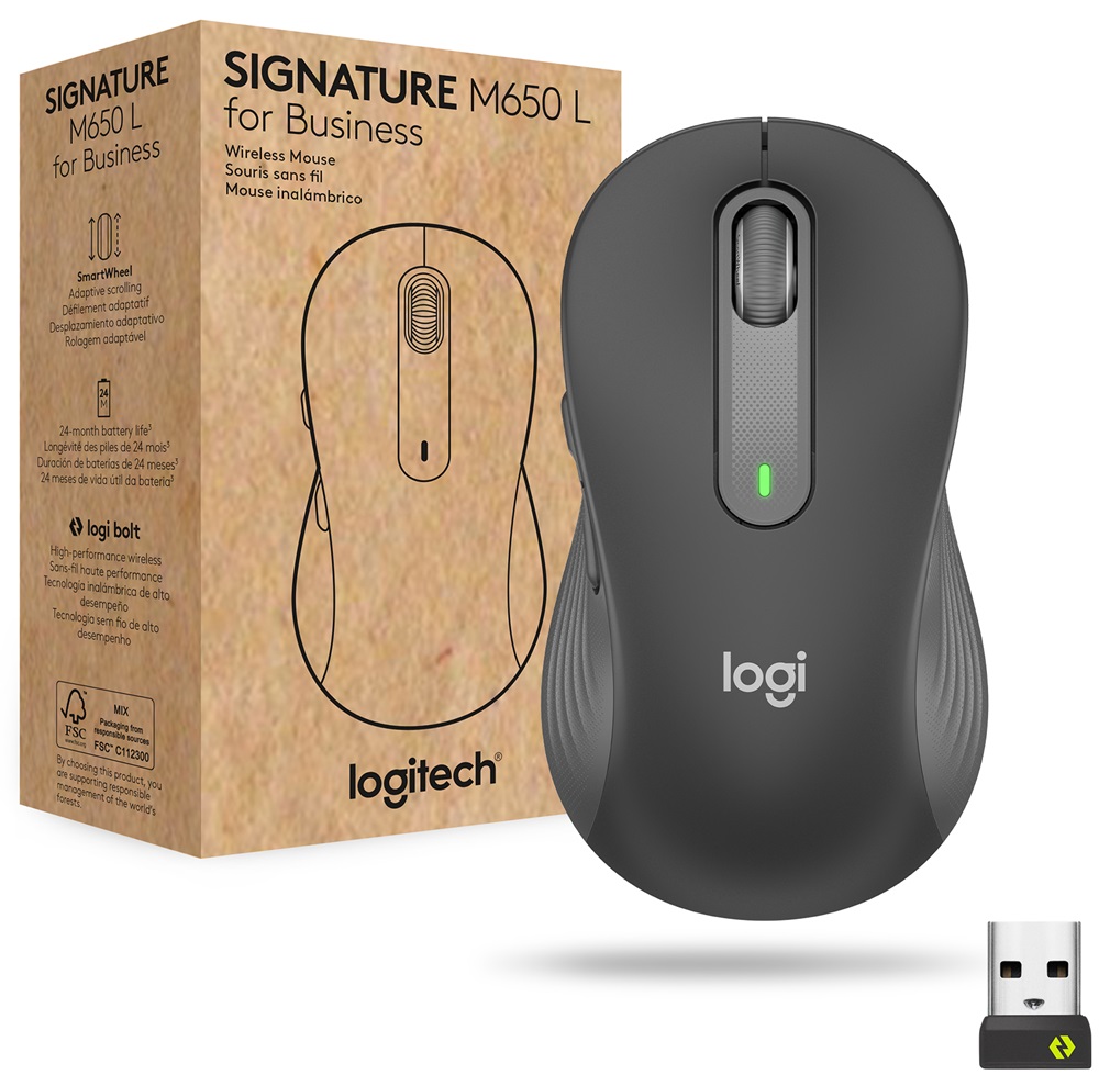 Rato Óptico Signature M650 Business Wireless/Bluetooth 4000DPI Graphite - LOGITECH