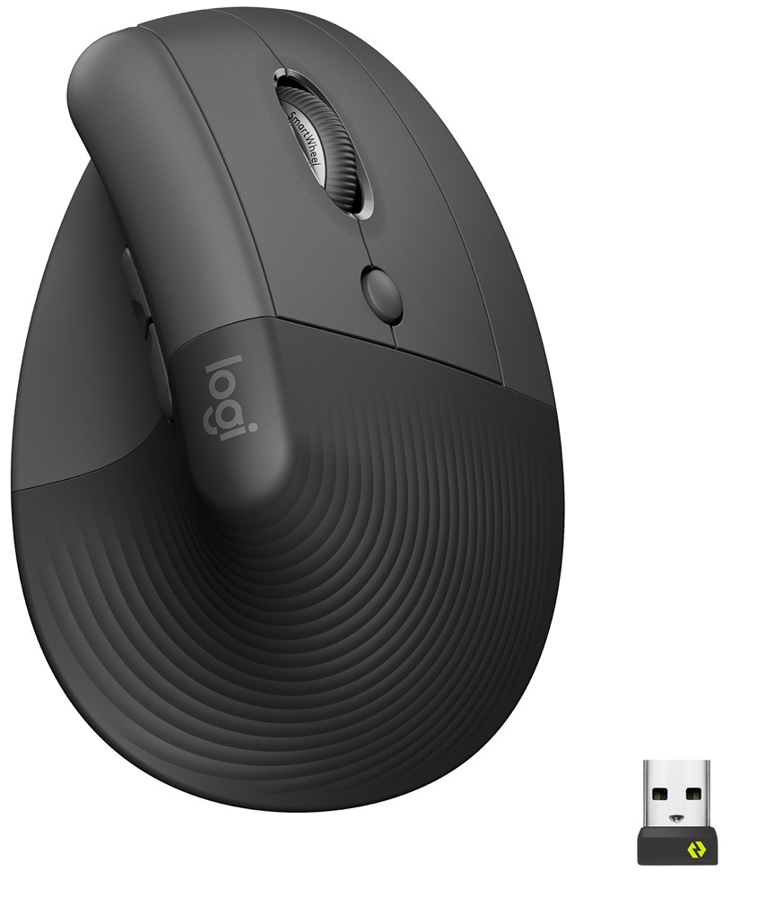 Rato Laser Lift Vertical Ergonomic Wireless/Bluetooth 4000DPI (Graphite) - LOGITECH